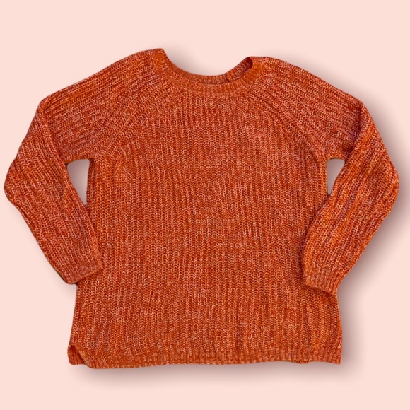 NWOT Faded Glory Orange Shaker Knit Sweater - Picture 1 of 5